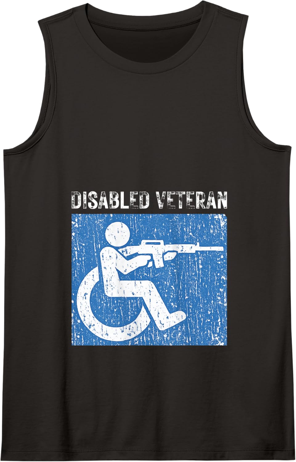 Disabled Veteran Military Combat Solider US Vet Handicapped Tank Top - Black