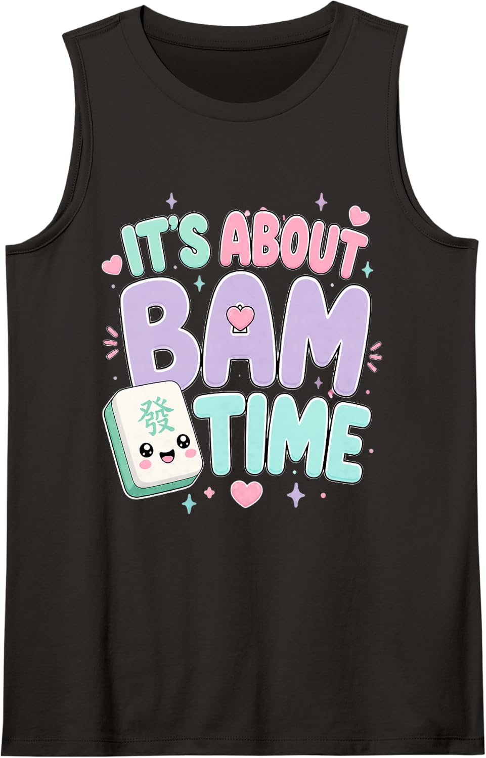 Its About Bam Time Mahjong Tile Enthusiast Tank Top - Black