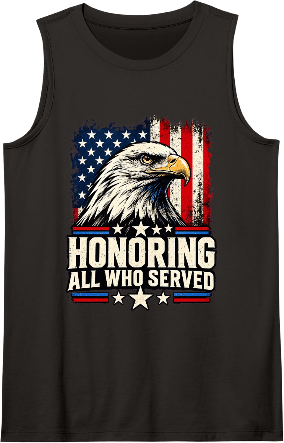 Honoring All Who Served Sleeveless Tank Top - Black