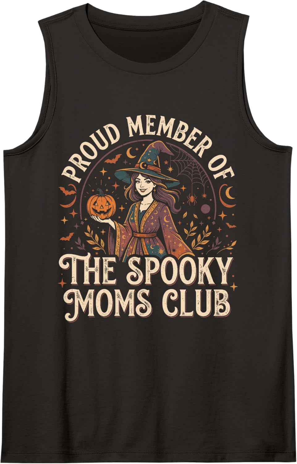 Spooky Moms Club Mom Mommy Mother Mama Halloween New Mom Tank Top - Black