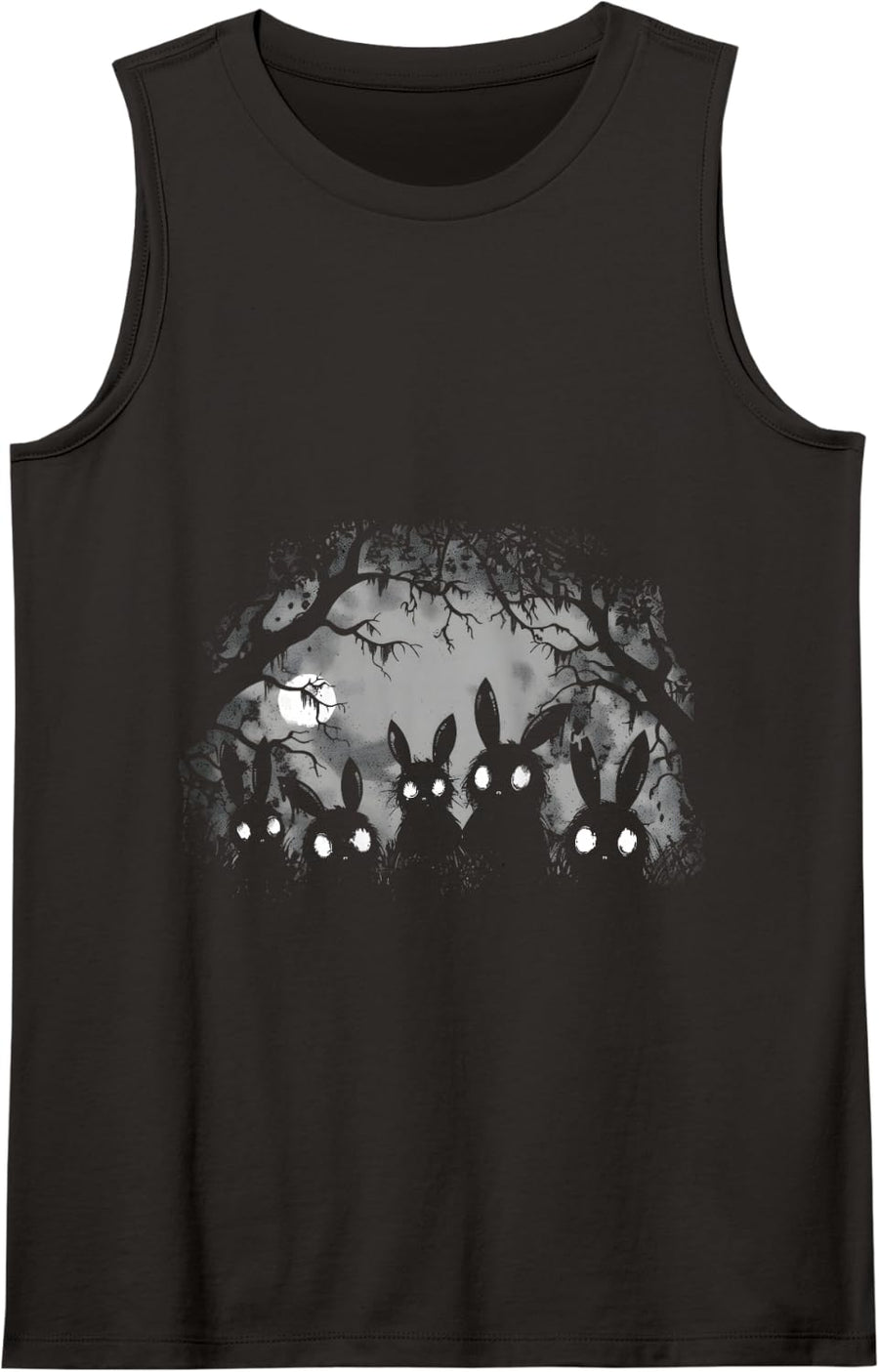 Creepy Cute Bunny Rabbits Alt Goth Grunge Horror Aesthetic Tank Top - Black