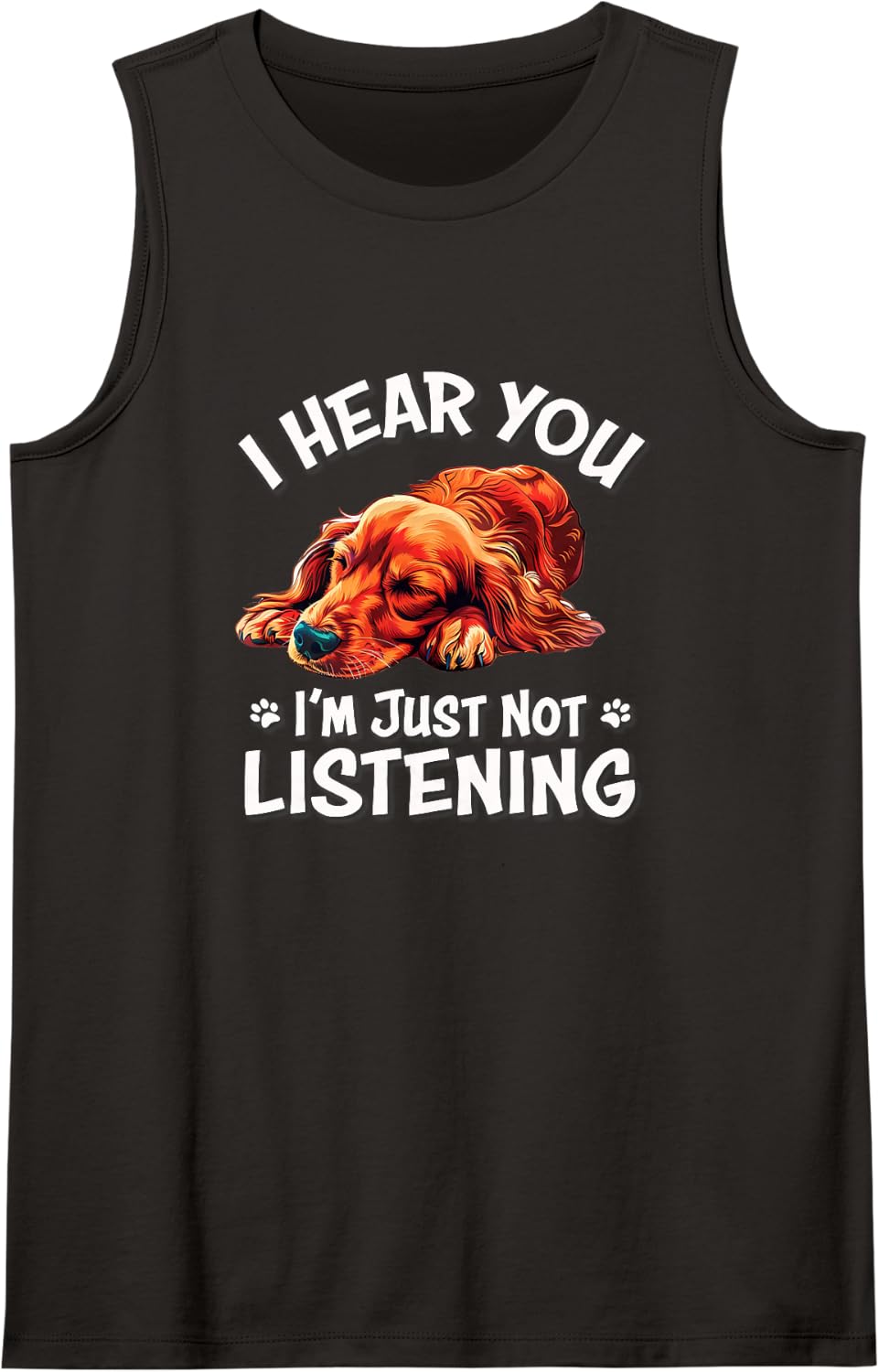 Funny Nap Hear You Not Listening Long Haired Dachshund Lover Tank Top - Black