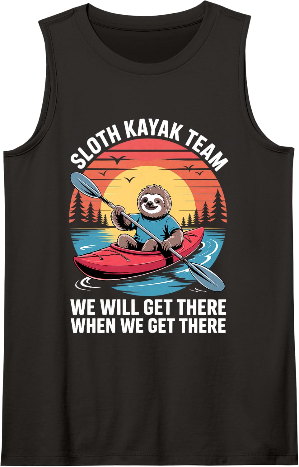Kayak Novelty for Men Women Kayaker Kayaking Kayak Lover Sleeveless Tank Top - Black