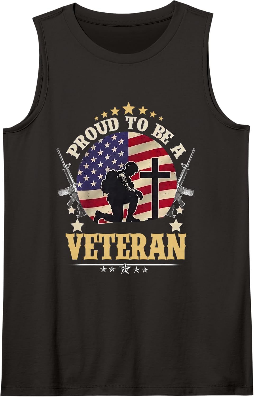 Proud Be A Veteran of The USA Veteran Veterans Day-Patriotic Sleeveless Tank Top - Black