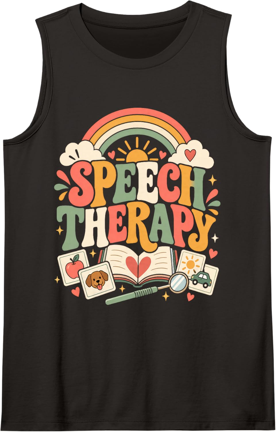 Speech Therapy Language Development Communication Skills Sleeveless Tank Top - Black