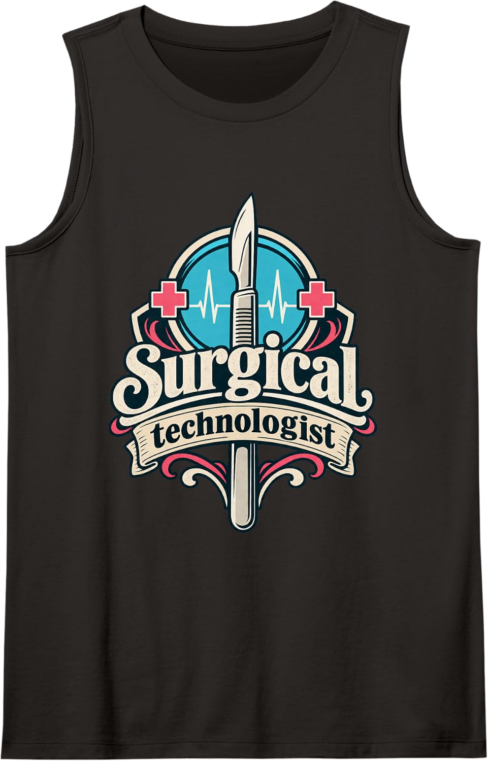 Funny Surgical Technologist Sleeveless Tank Top - Black