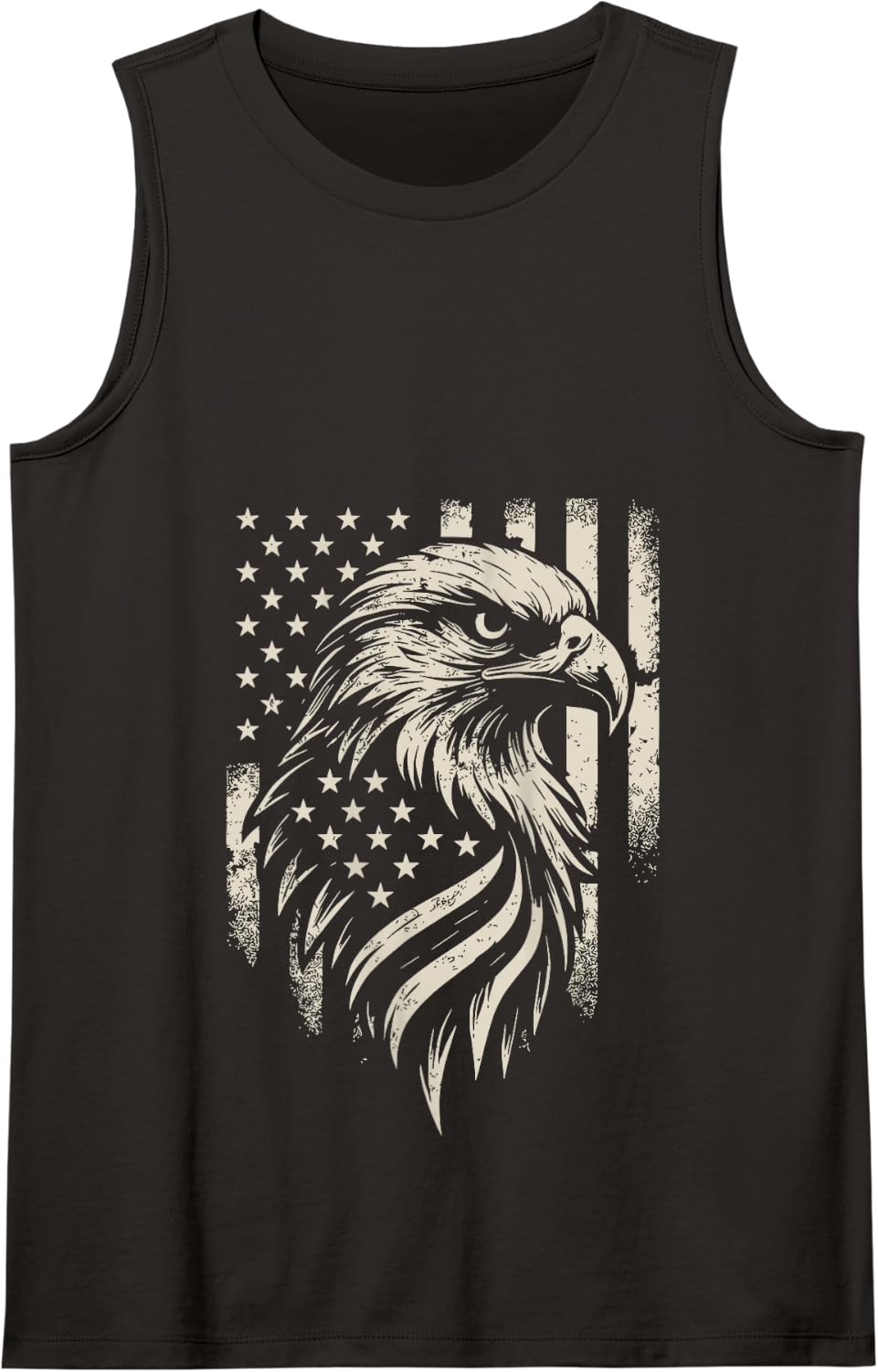 American Flag Bald Eagle Patriotic Tank Top - Black