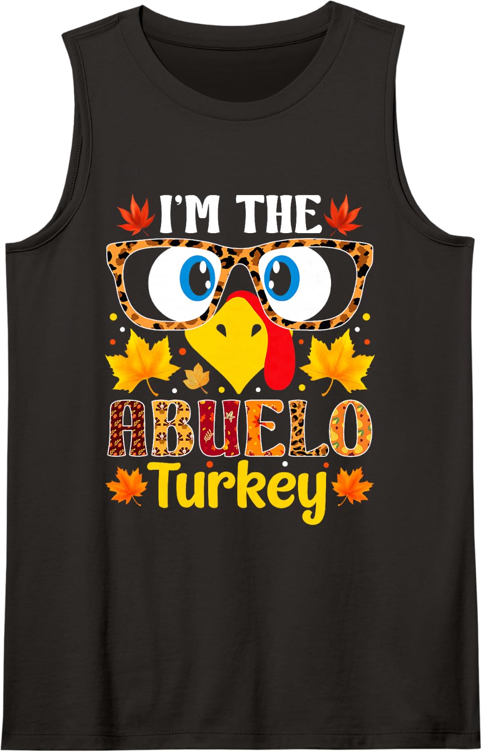 I'm The Abuelo Turkey Thanksgiving Family Matching Sleeveless Tank Top - Black