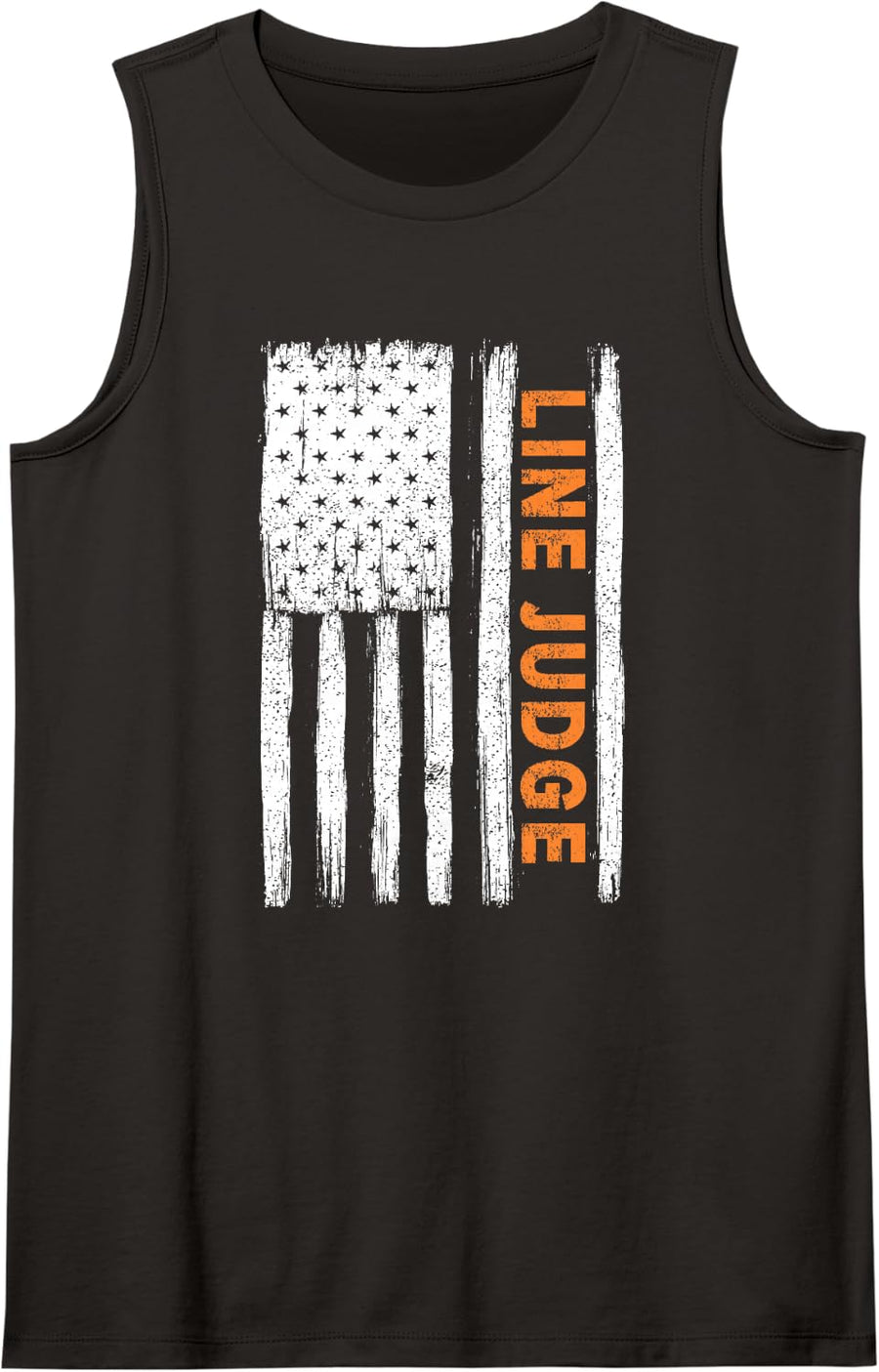 Volleyball Line Judge Flag Orange Sleeveless Tank Top - Black
