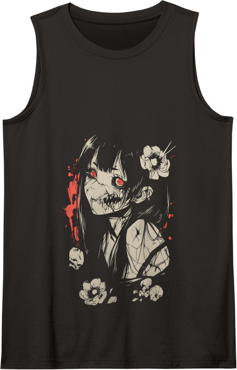 Horror Anime Manga | Japan Japanese Creepy Kawaii Goth Tank Top - Black