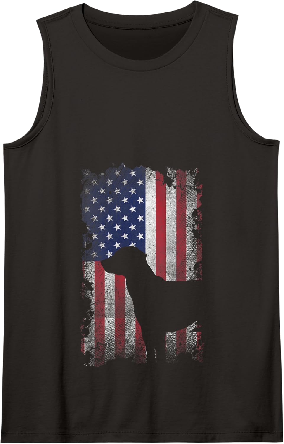 Patriotic Black Lab American Flag USA Dog Lover Tank Top - Black