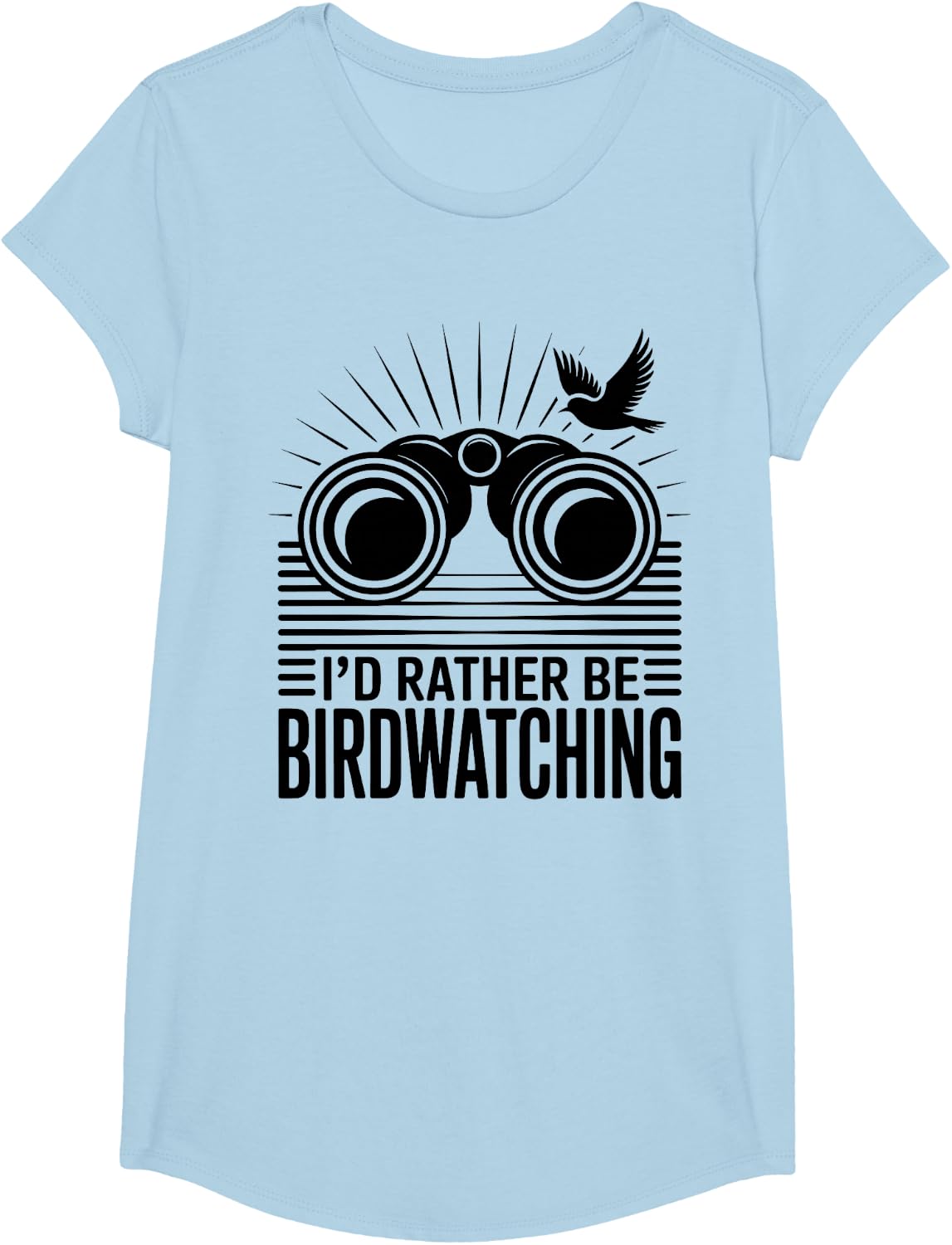 I'd Rather Be Birdwatching Bird Lover T-Shirt - Girls Baby Blue