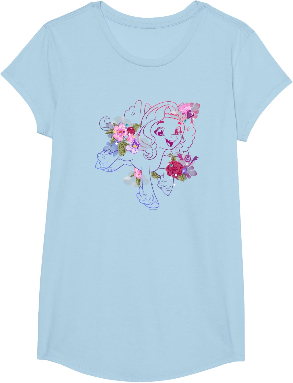 My Little Pony: A New Generation Princess Pipp Stickers T-Shirt - Girls Baby Blue
