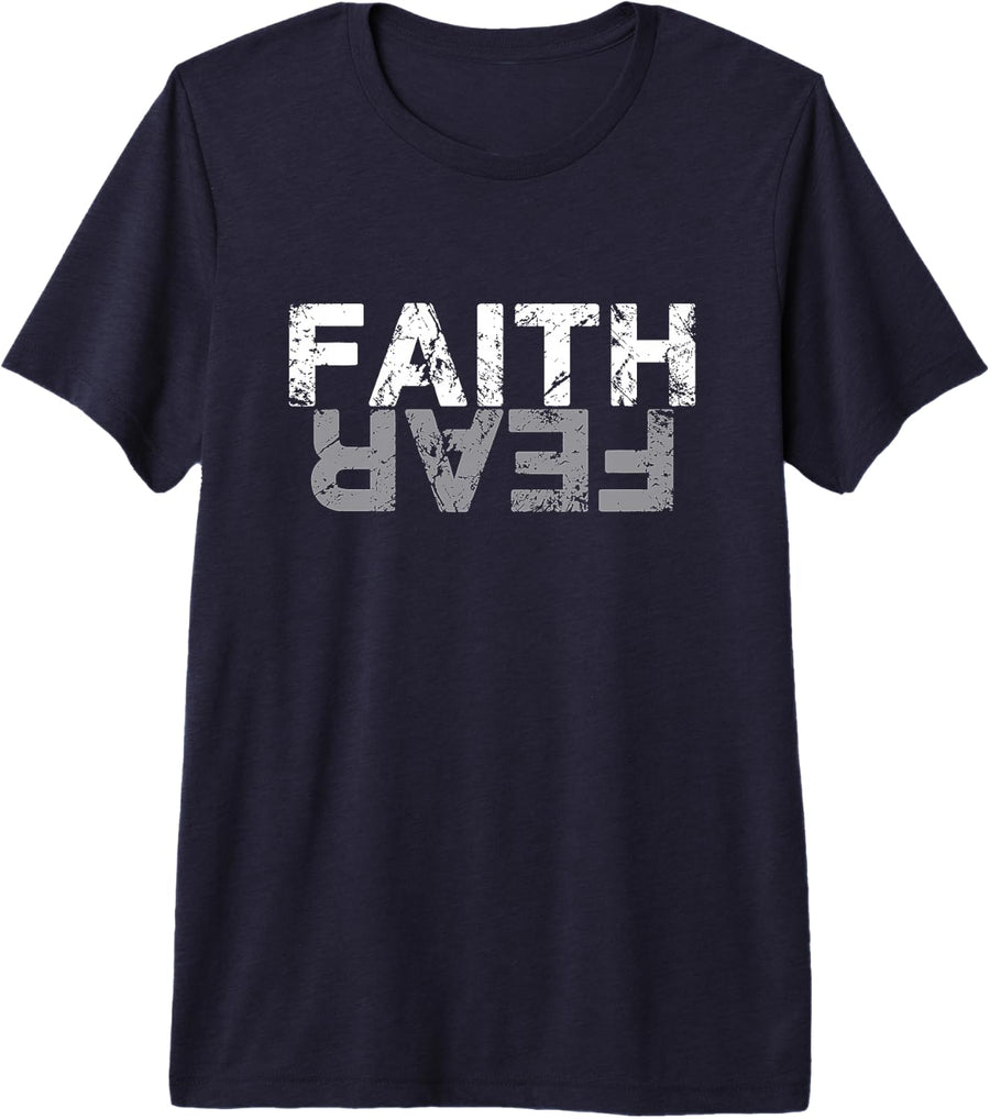 Faith Over Fear Premium Tri-Blend T-Shirt - Navy Blue