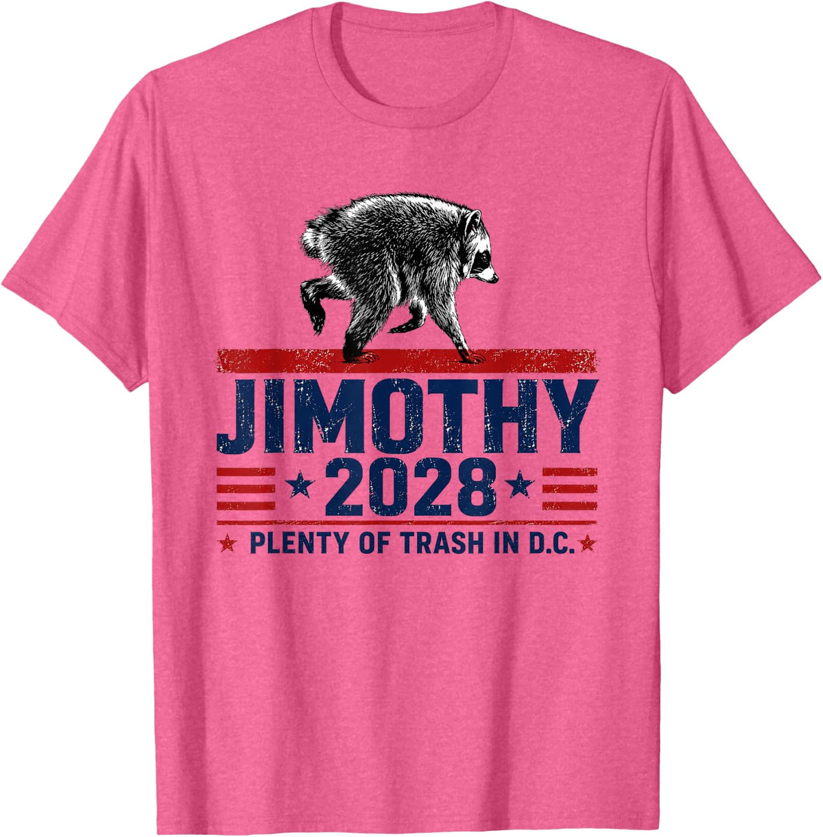 Viral Raccoon Timothy Jimothy for President 2028 Funny Meme T-Shirt - Pink Heather