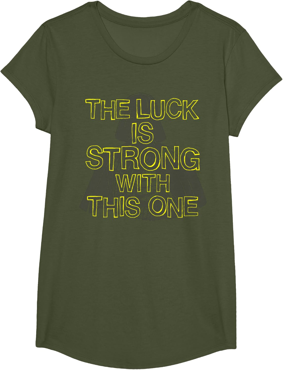 Star Wars Vader Strong Luck St. Patrick's Graphic T-Shirt T-Shirt - Girls Olive Green