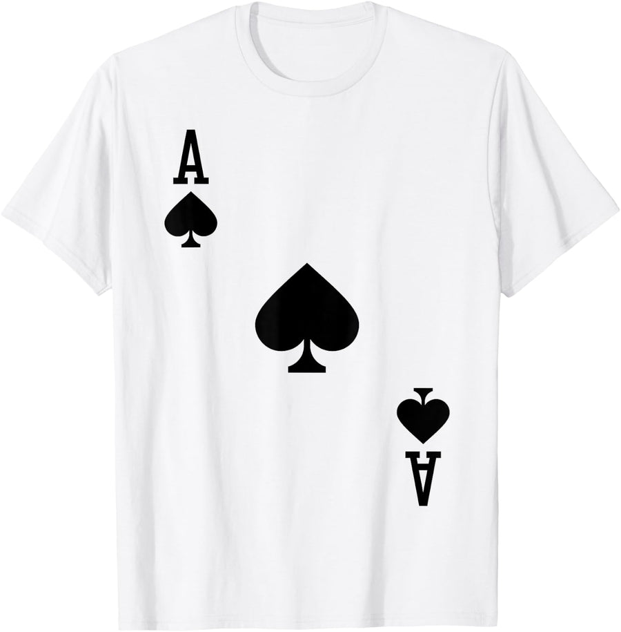 Ace of Spades Costume Halloween Deck of Cards T-Shirt - White