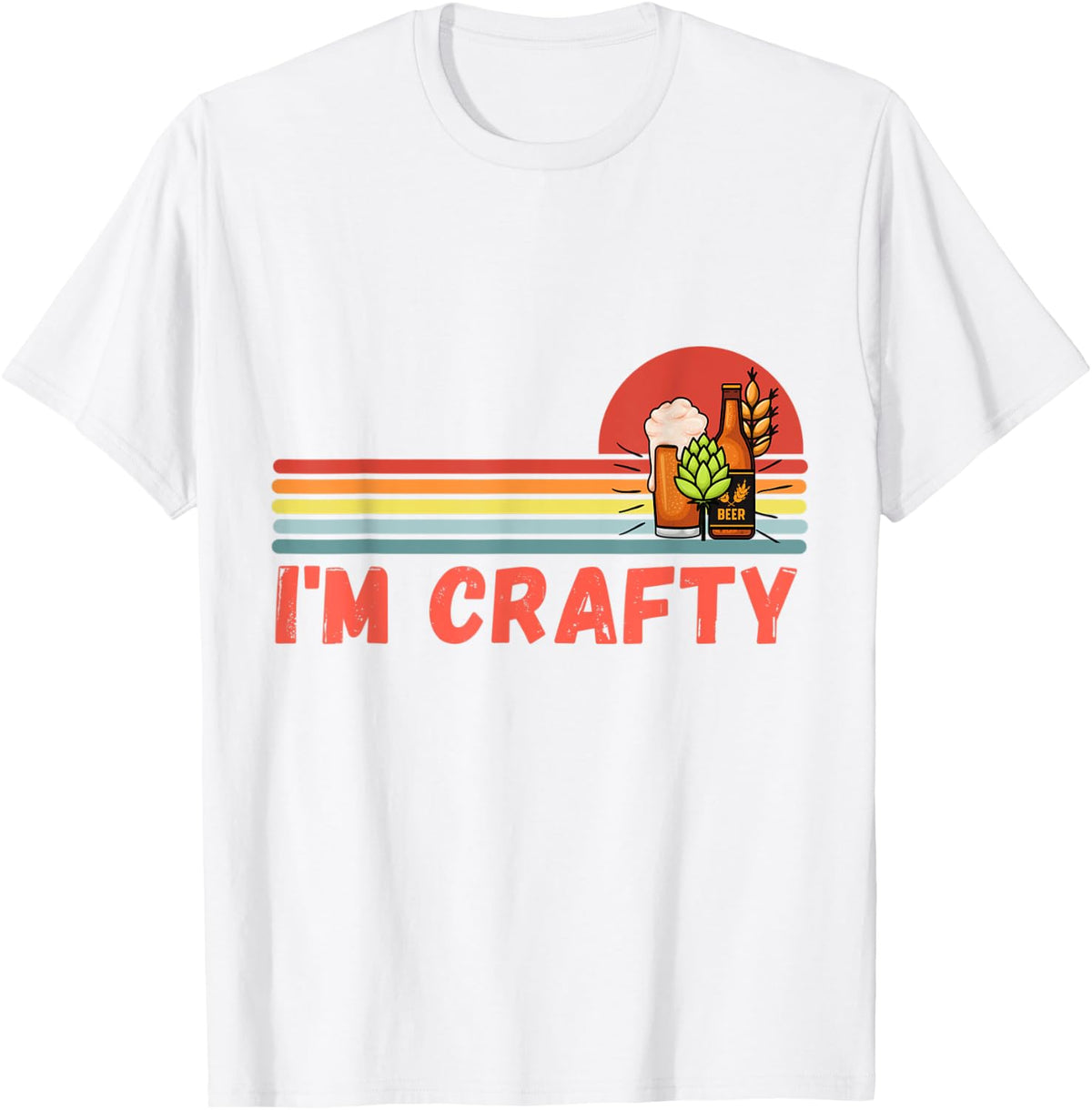I'm Crafty Brew Craft Beer Shirts For Men Women Vintage T-Shirt - White