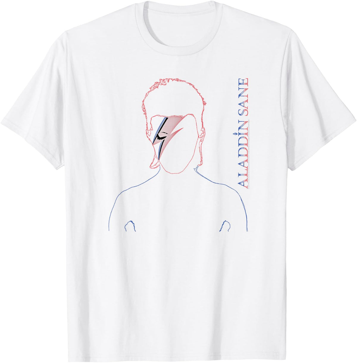 David Bowie - Aladdin Sane Outline T-Shirt - White