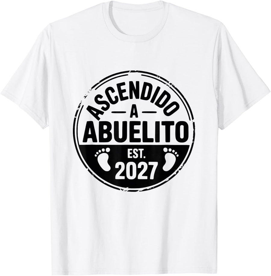 Abuelito Est 2027 Pisadas Baby Ascendido Kid Latino T-Shirt - White