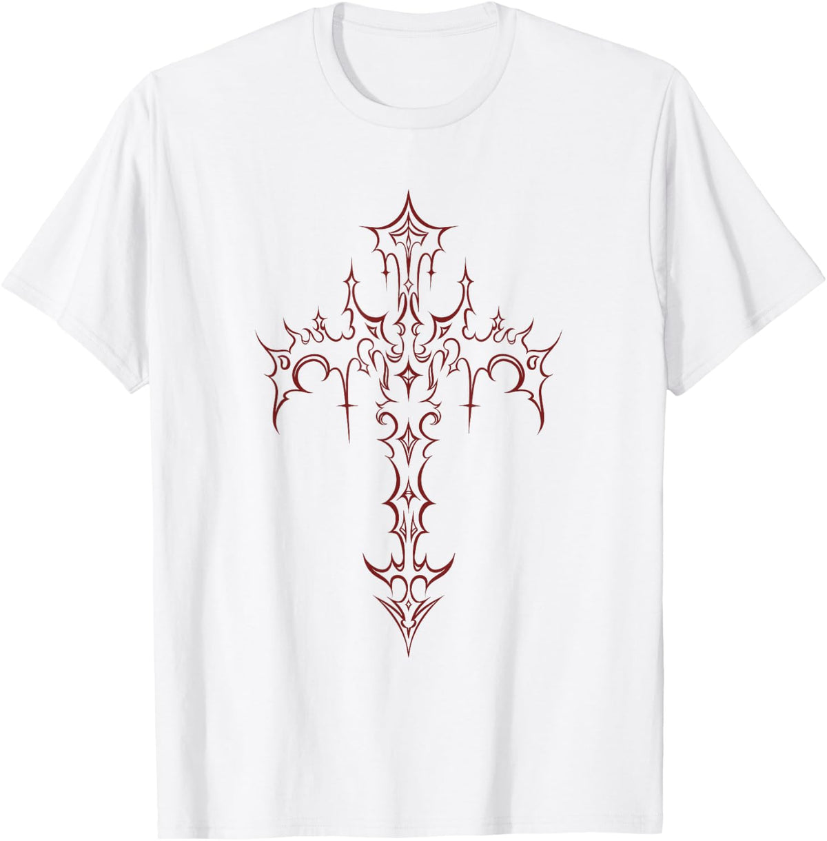Mall Goth Grunge Aesthetic Gothic Cross T-Shirt - White