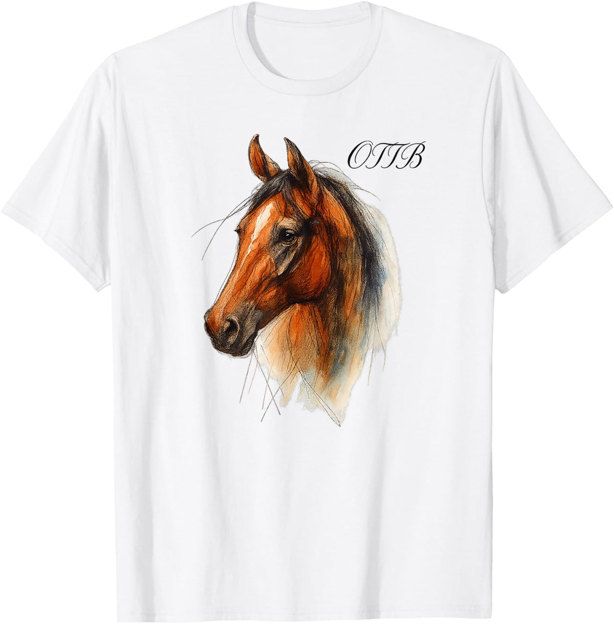 OTTB Horse Thoroughbred T-Shirt - White