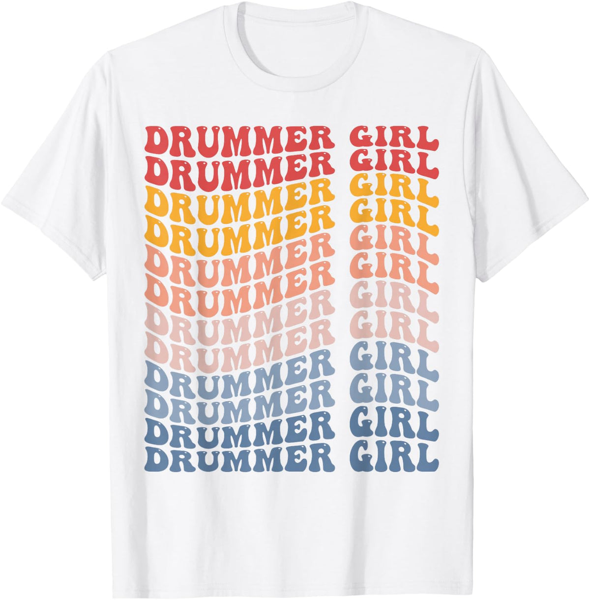 Drummer Girl Groovy Drummer Girl Drumming Musician T-Shirt - White