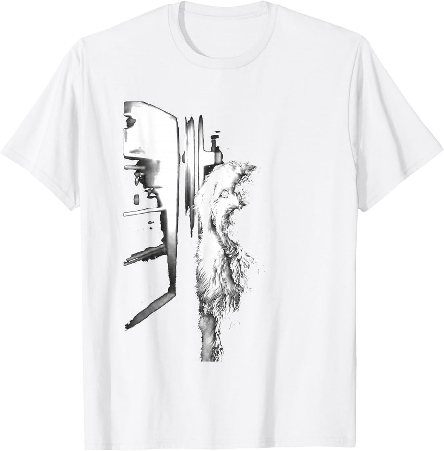 Old English Sheepdog Funny Night Fridge T-Shirt - White