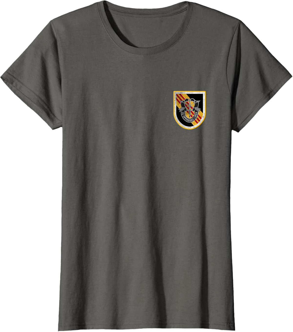 5th Special Forces Group SFG Logo Military Veteran Christmas T-Shirt - Asphalt Grey