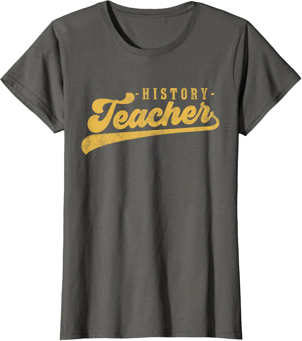 History Teacher Men Women Vintage Graphic History Teacher T-Shirt - Asphalt Grey