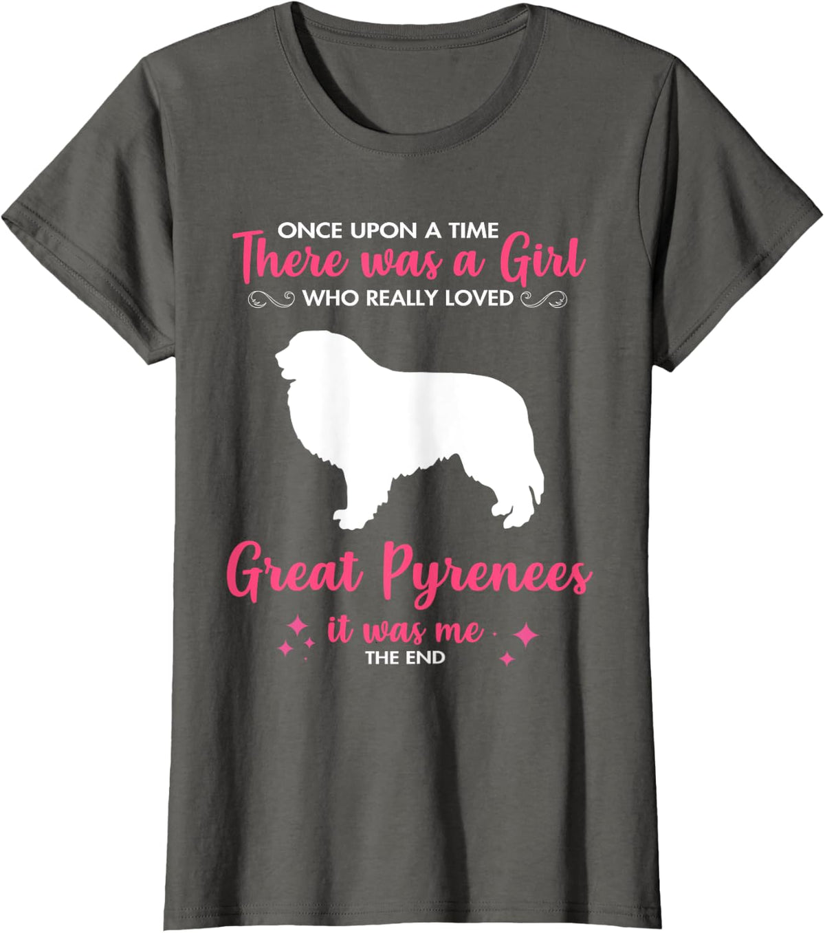 Girl Loves Great Pyrenees Dog Gift For Men Women Mom Dad Him T-Shirt - Asphalt Grey