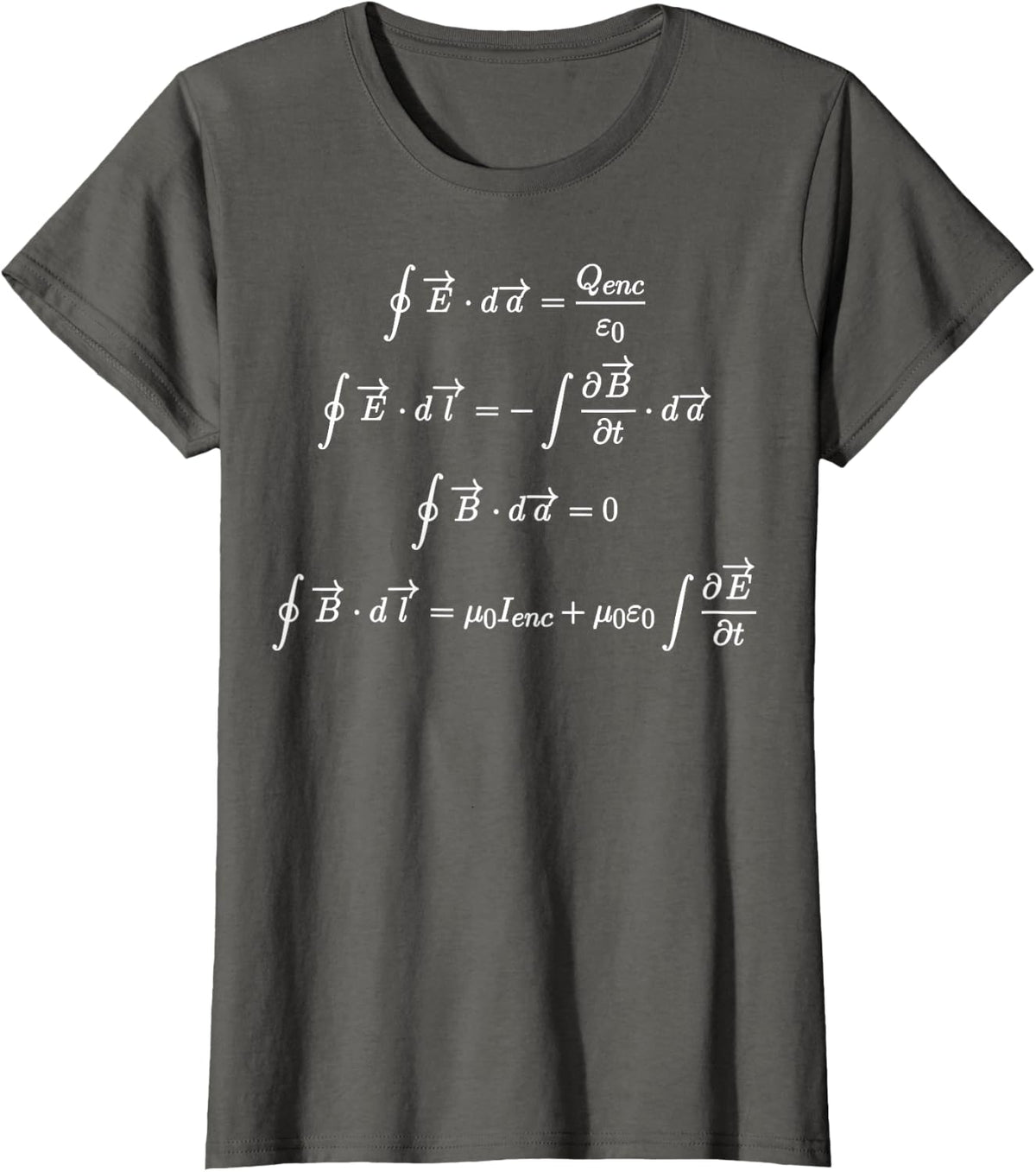Maxwell Equations Math Lover Nerd Science T-Shirt - Asphalt Grey