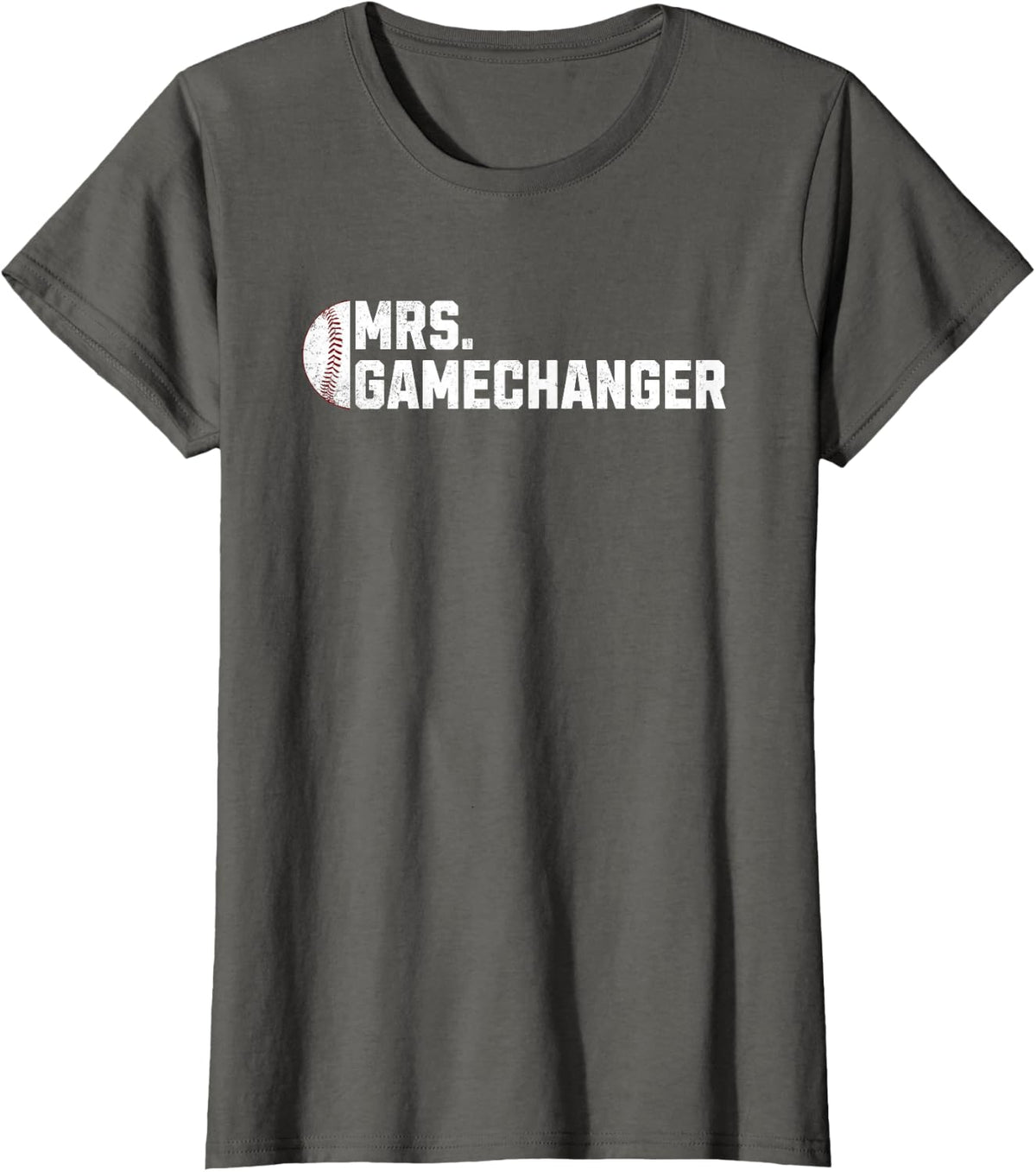 Mrs. Gamechanger Baseball Scorekeeper Love T-Shirt - Asphalt Grey