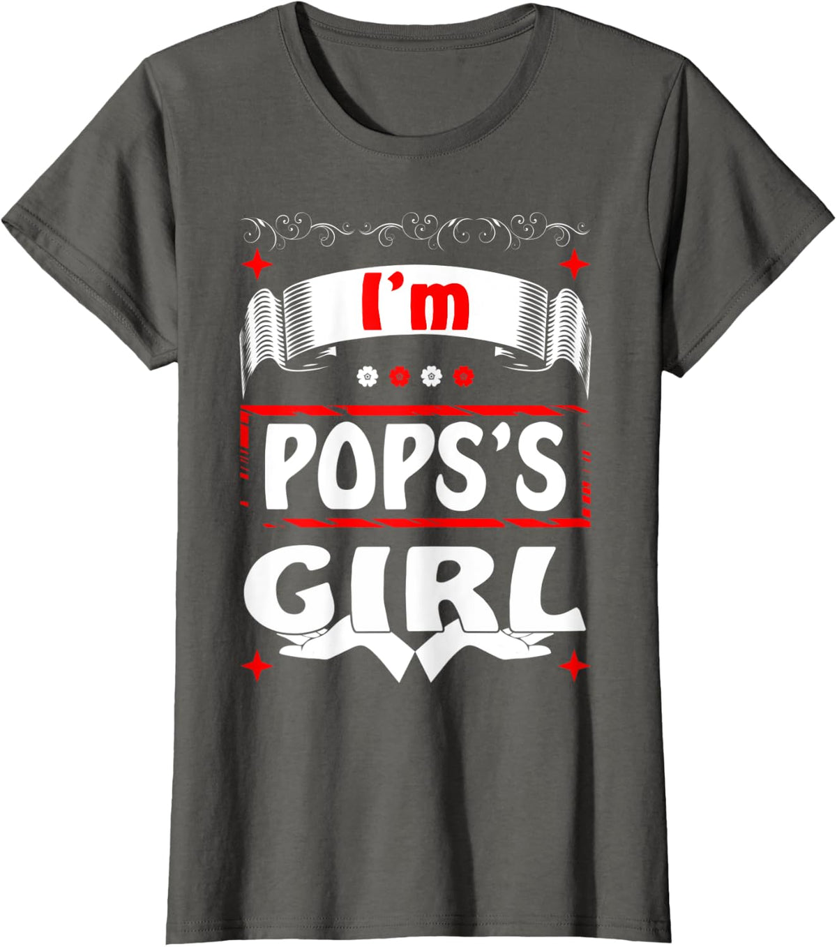 Pops's Girl Infant Toddler Gift Funny T-Shirt - Asphalt Grey