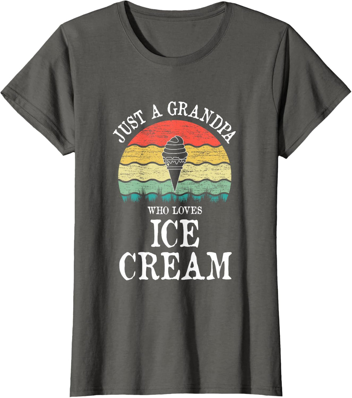 Just A Grandpa Who Loves Ice Cream T-Shirt - Asphalt Grey