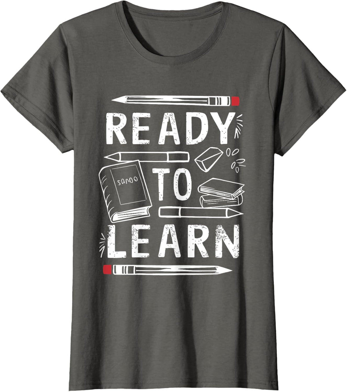 Ready to Learn Back to School T-Shirt - Asphalt Grey