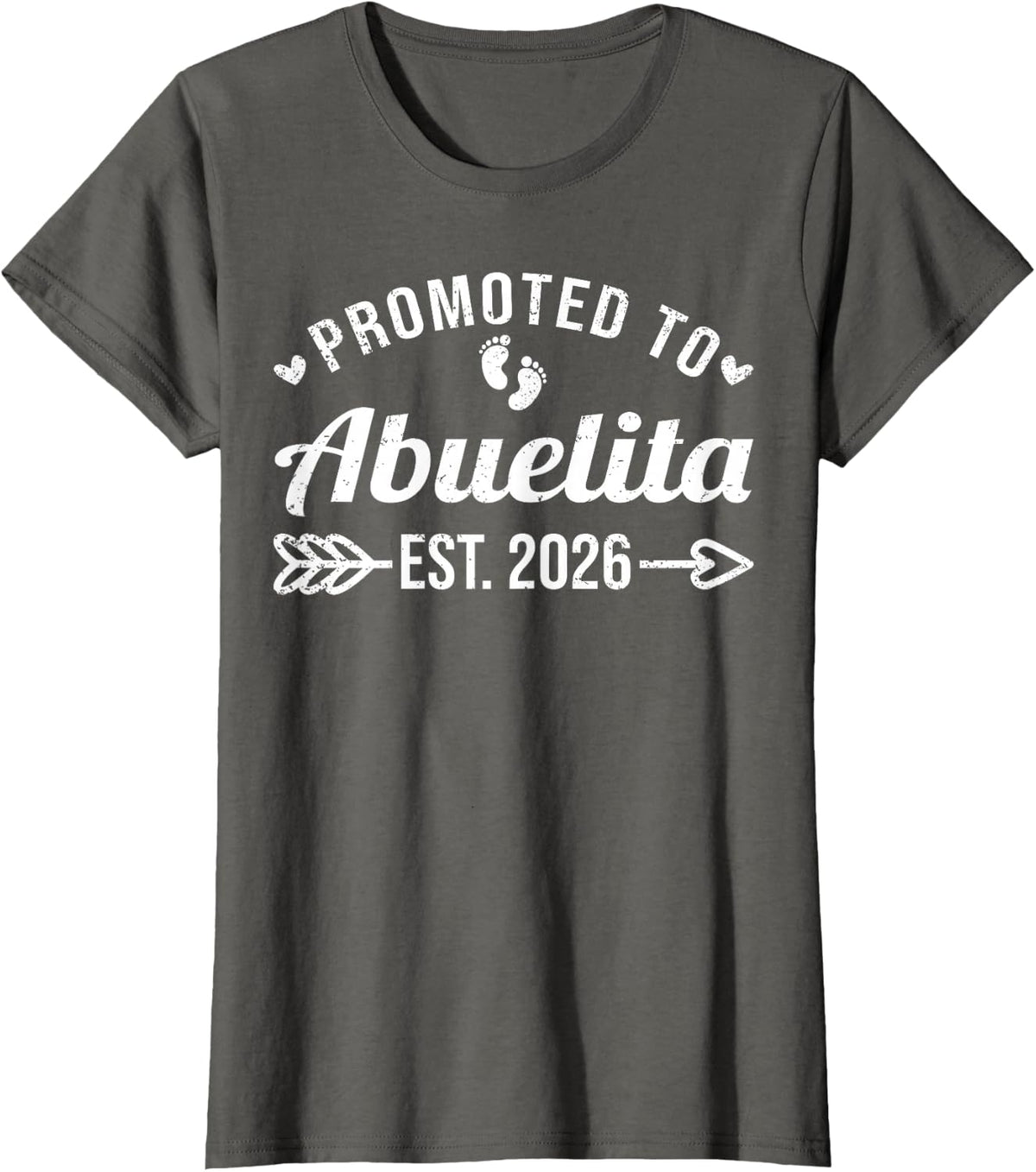 Promoted to Abuelita EST. 2026 Funny Soon to Be Abuelita T-Shirt - Asphalt Grey