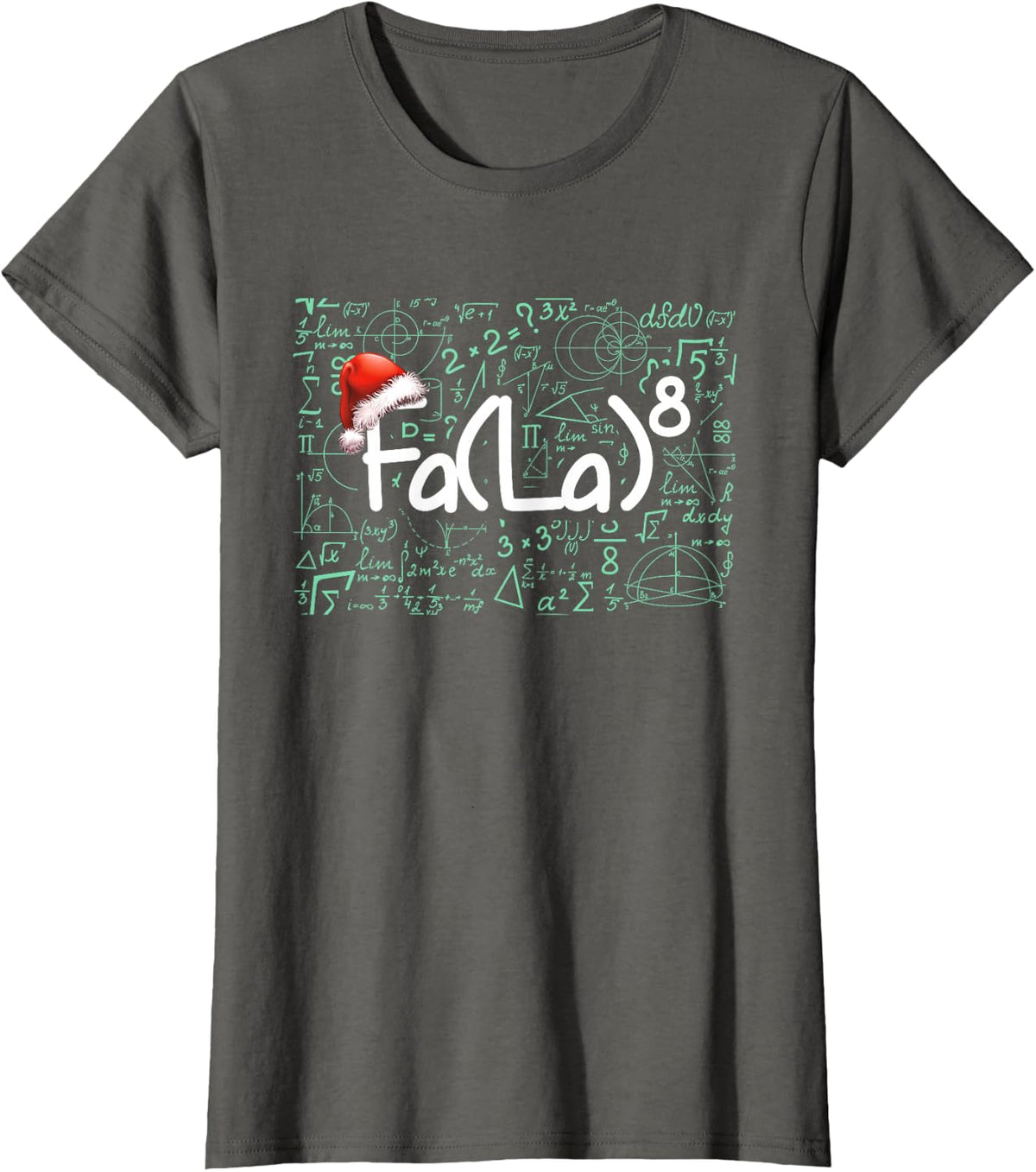 Funny Math Teacher Shirts FA La 8 Christmas T-Shirt Tee for Teachers Students - Asphalt Grey