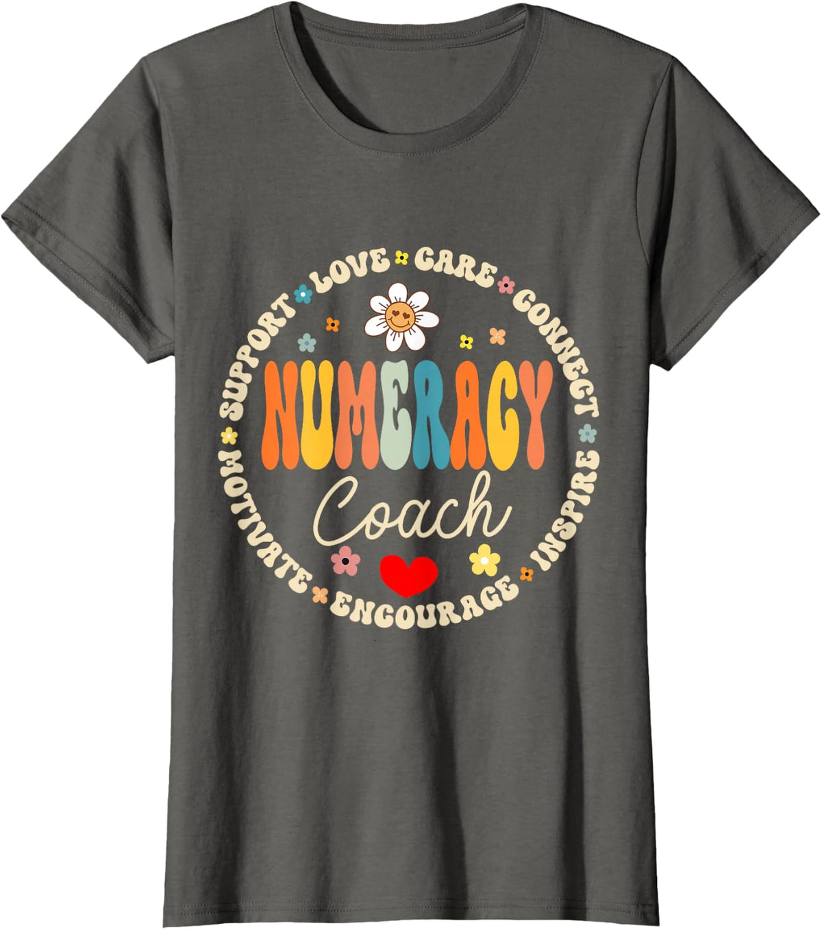 Numeracy Coach Math Coach Tutor T-Shirt - Asphalt Grey