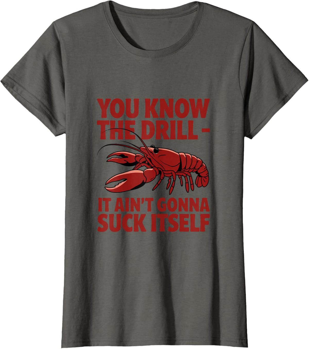 Aint Gonna Suck Itself Crawfish Boil Seafood Festival Cajun T-Shirt - Asphalt Grey