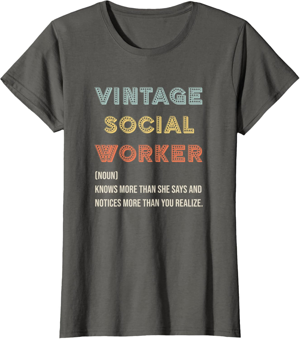 Retro Social Worker Definition Public Servant Caseworker T-Shirt - Asphalt Grey