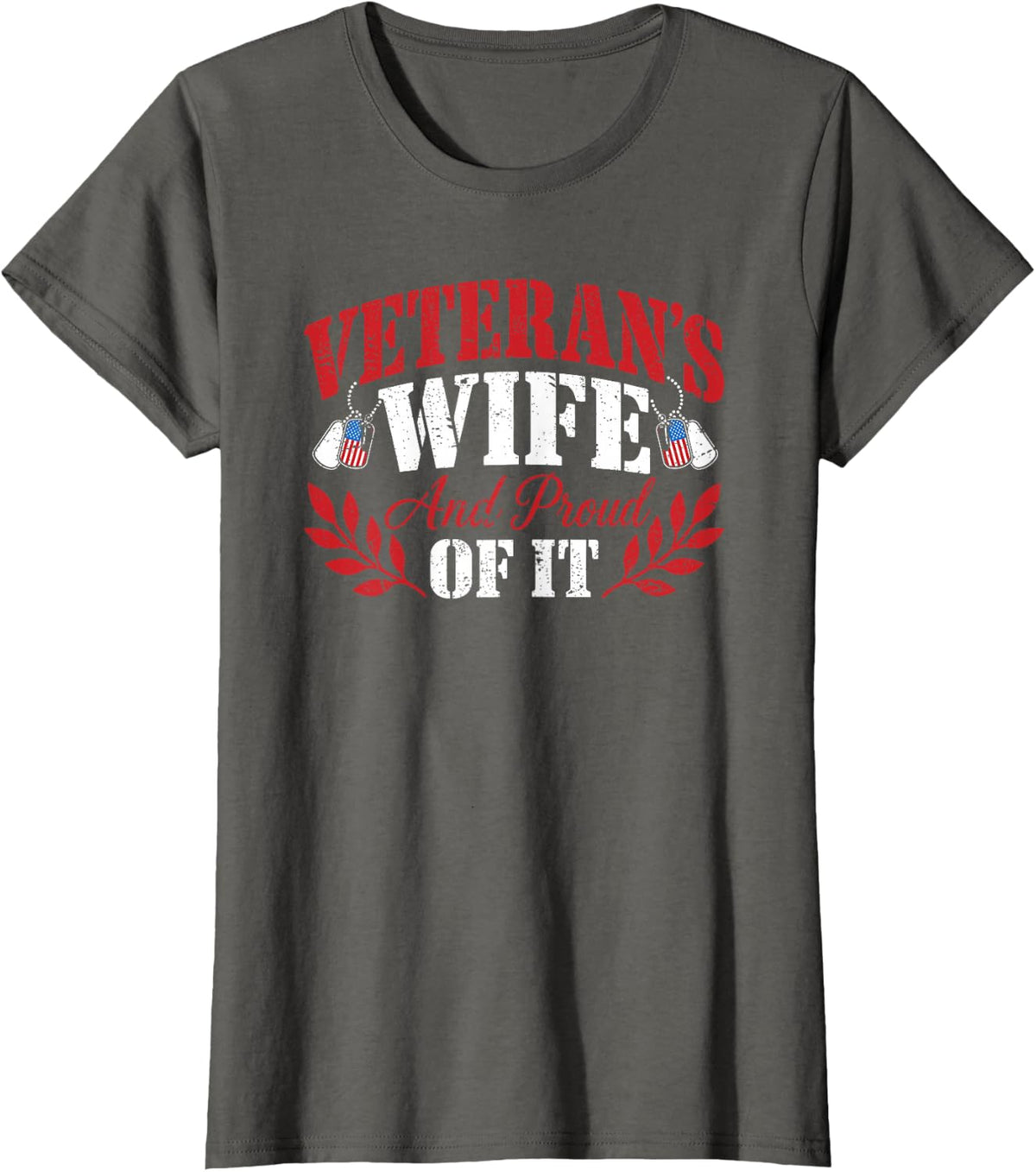 Veteran's Wife and Proud of It Military Spouse T-Shirt - Asphalt Grey