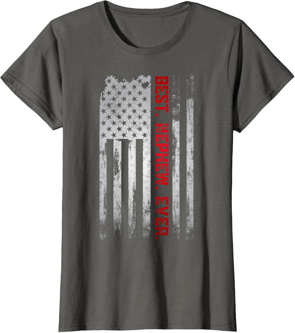 Best Nephew Ever American USA flag Father’s Day gift Nephew T-Shirt - Asphalt Grey