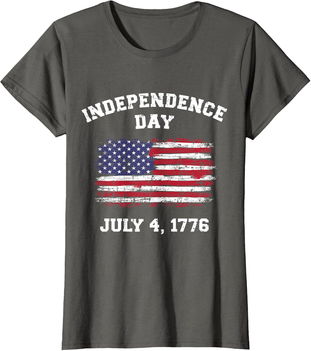 USA flag stars and stripes for patriotic independence day T-Shirt - Asphalt Grey