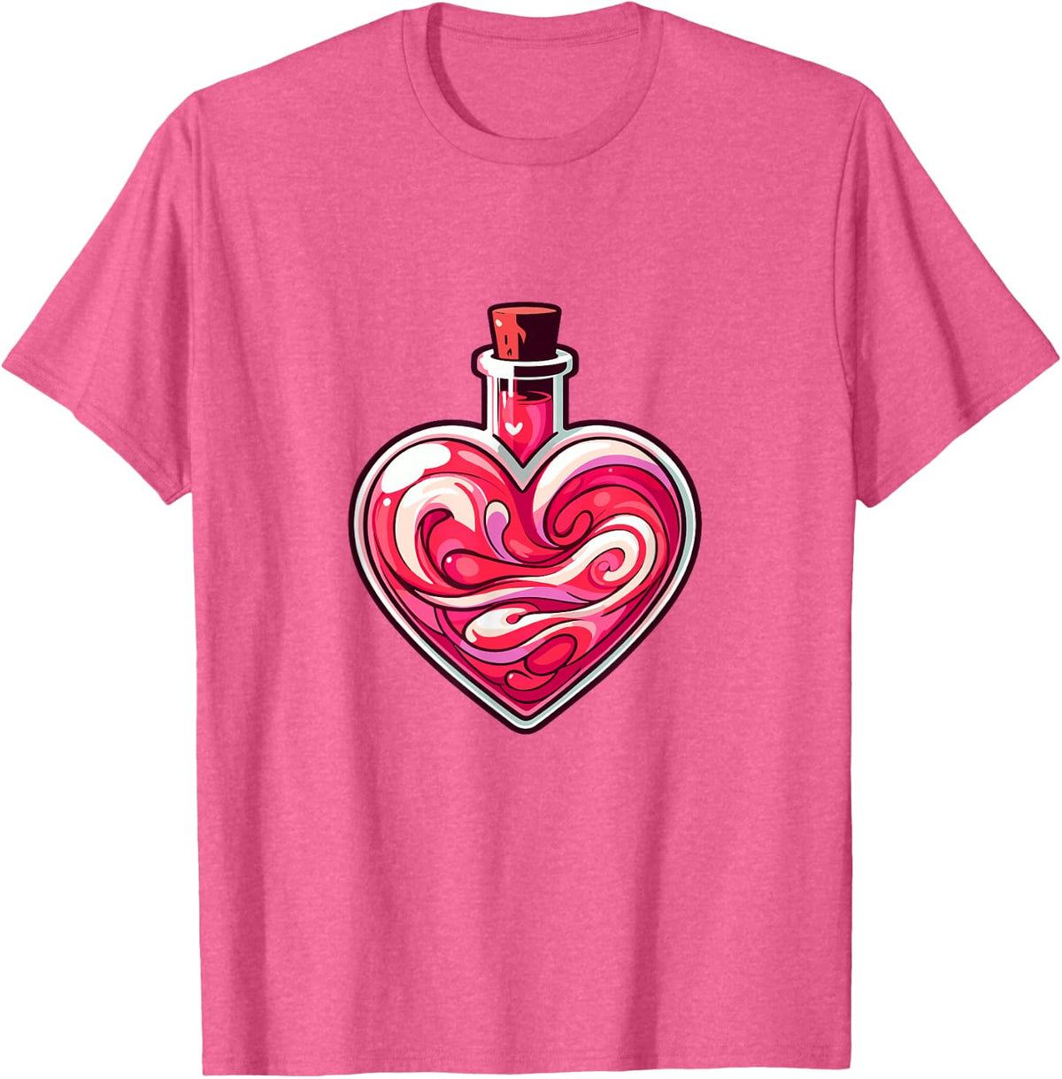 Spell Of Love Valentine Red Pink Potion Couple Spell T-Shirt - Pink Heather