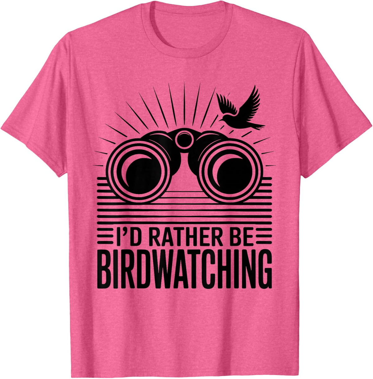 I'd Rather Be Birdwatching Bird Lover T-Shirt - Pink Heather