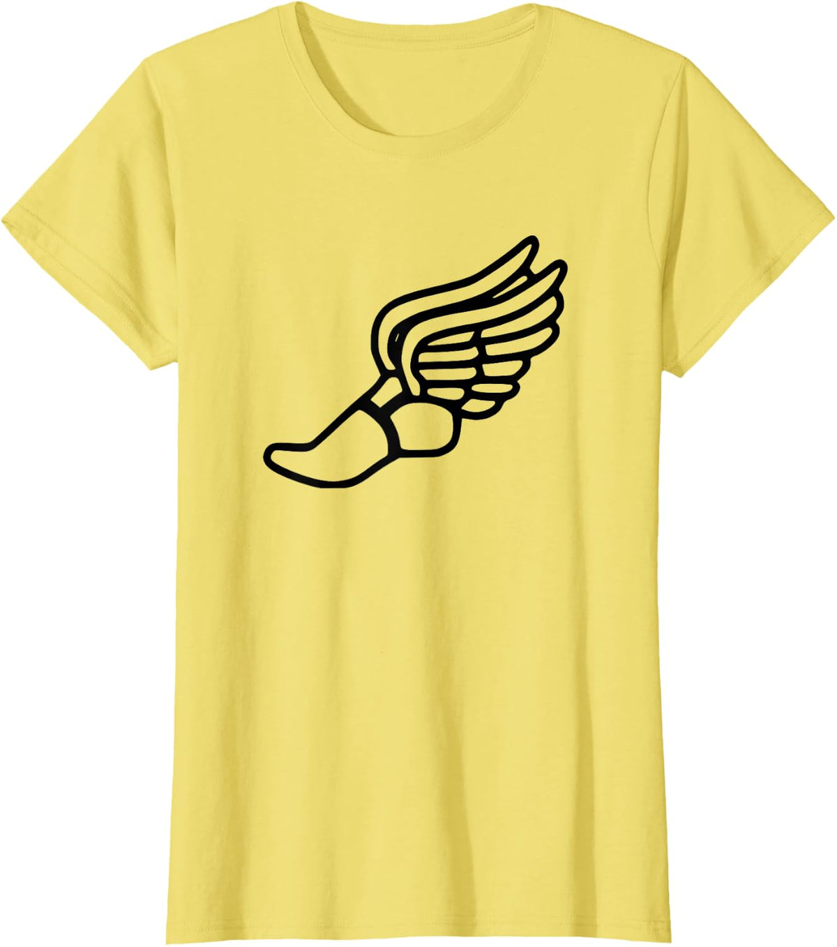 Running Shoe With Wings Track And Field Sneaker T-Shirt - Lemon Yellow