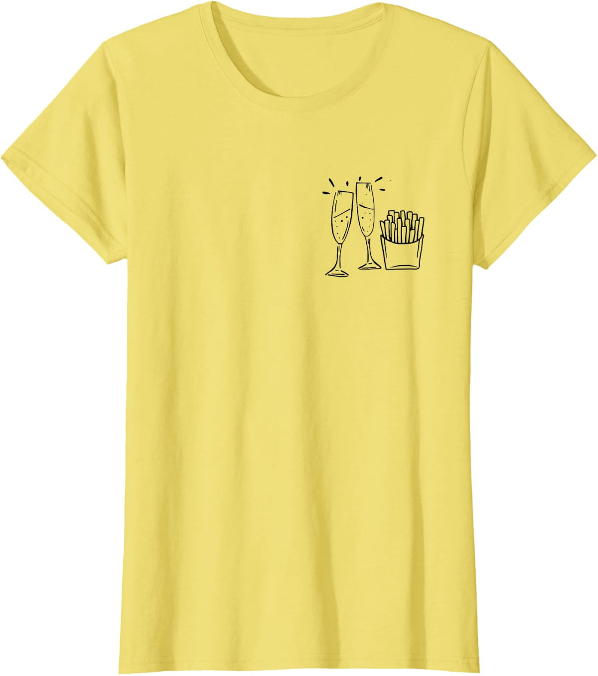 Champagne and french fries T-Shirt - Lemon Yellow