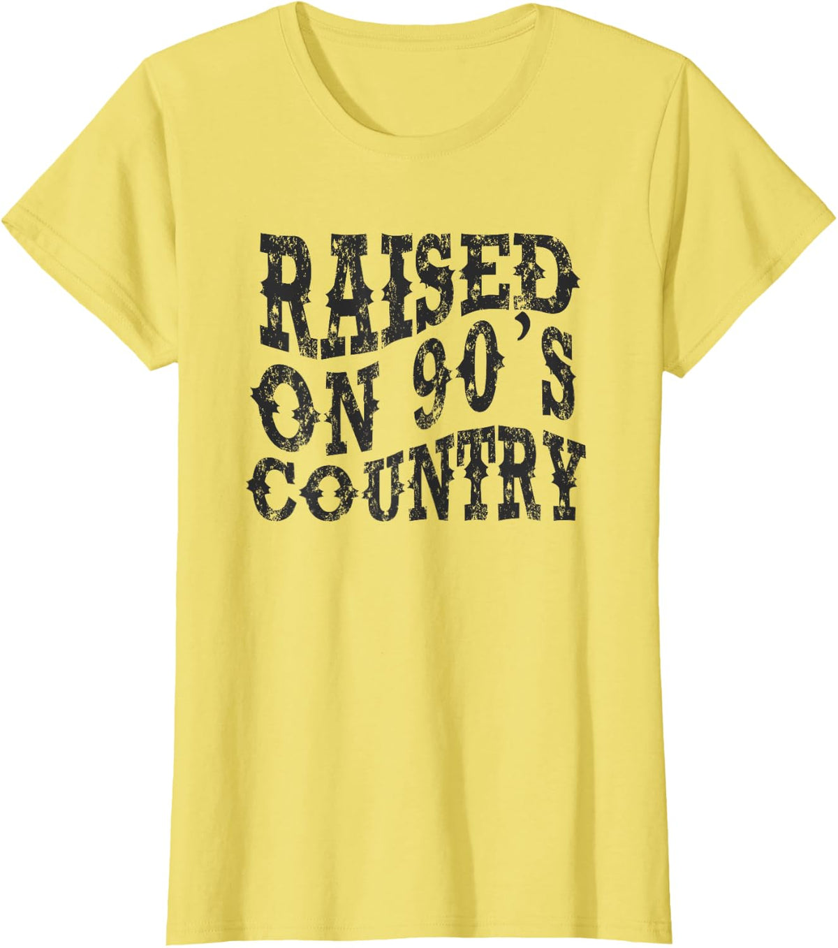 Raised On 90's Country Music Lover Western Country Concert T-Shirt - Lemon Yellow