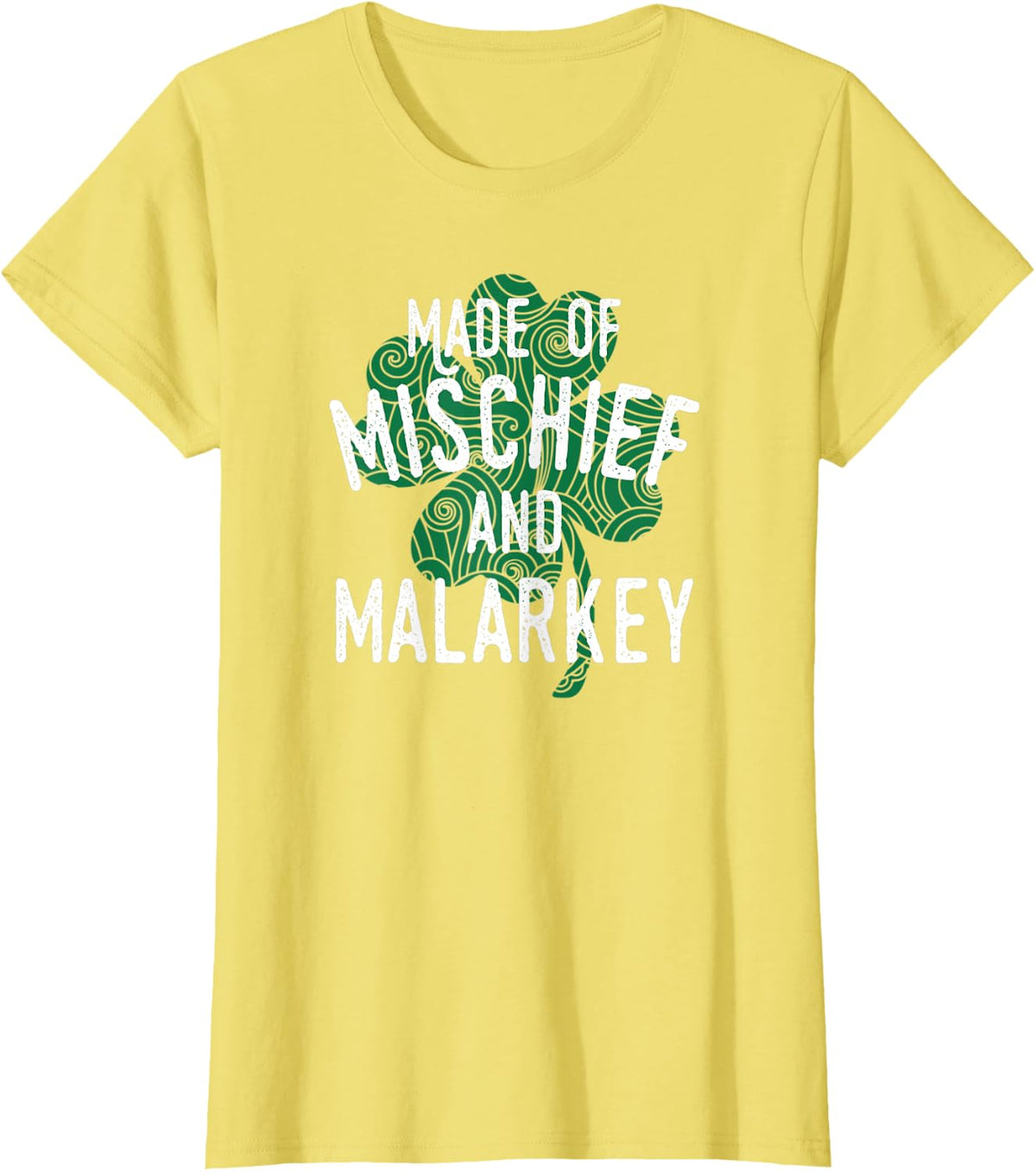 Made Of Mischief and Malarkey Irish Gift Party Parade Green T-Shirt - Lemon Yellow